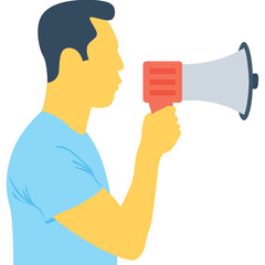 Fototapeta premium Megaphone Colored Vector Icon 