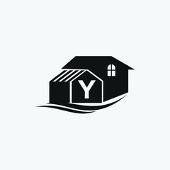 Letter Y and home logo design template