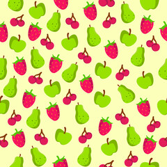 Hand drawn fruits seamless pattern