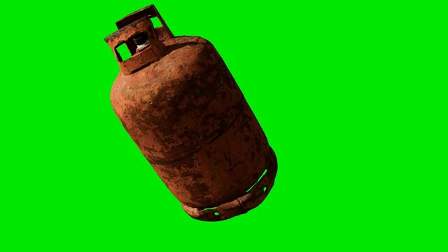 Old gas balloon on green chromakey background