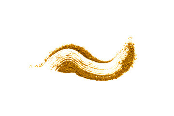 Gold eye shadow isolated on white background.