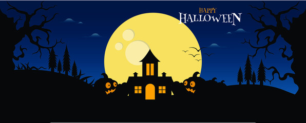 Halloween background flat design vector