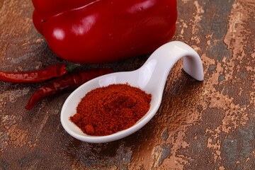 Paprika powder in the bowl