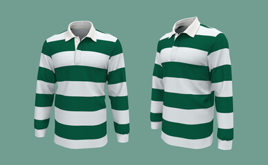 Striped rugby shirt, 3d rendering, 3d illustration