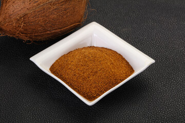 Coconut brown sugar in the bowl