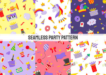 Fototapeta na wymiar Seamless Party Pattern Vector for banner