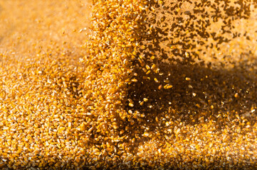 Pouring Corn Grain Into Tractor Trailer.
