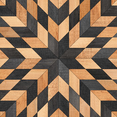 Wood texture background. The black and brown wooden panel for wall decoration is made from scraps of boards.