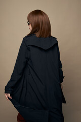 Fototapeta premium Luxurious lady stylish clothes self-confidence posing indoors