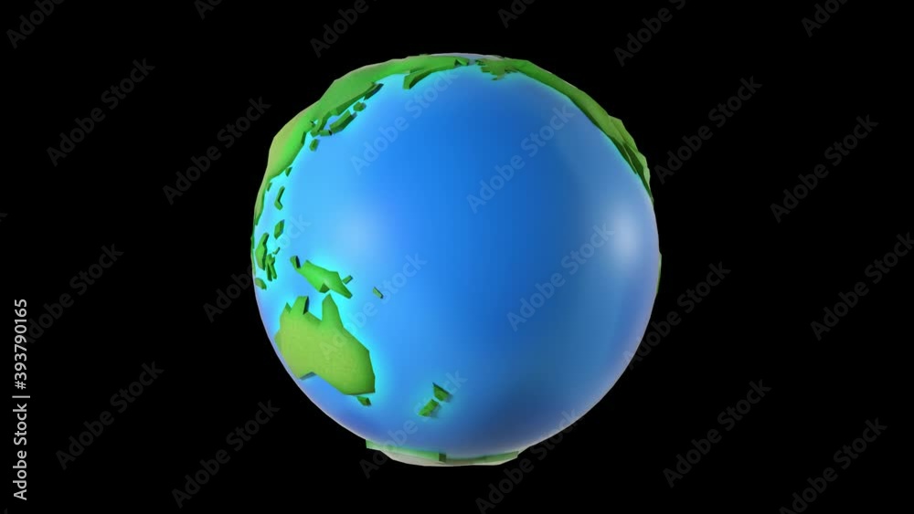 Sticker cartoon green healthy earth 4k