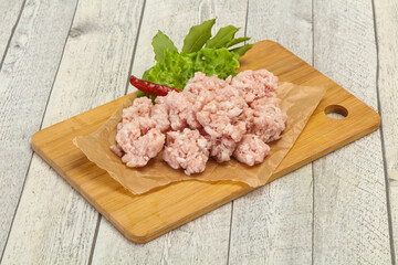 Homemade pork minced meat for cooking