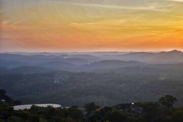 sunset over the mountains