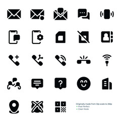 communication icon set with glyph style good for ui and presentation