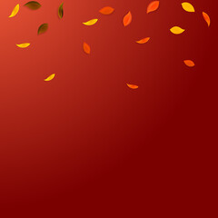 Falling autumn leaves. Red, yellow, green, brown r