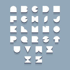 Alphabet letters with 3d isometric effect