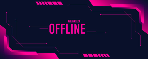 Currently offline twitch banner with abstract shapes © Anggun