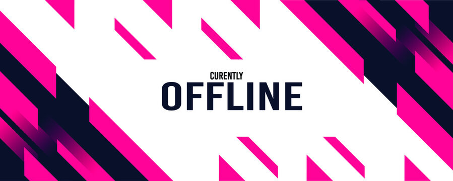 Currently offline twitch banner with abstract shapes