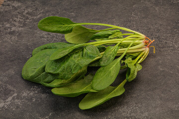 Fresh green Spinach leaves heap