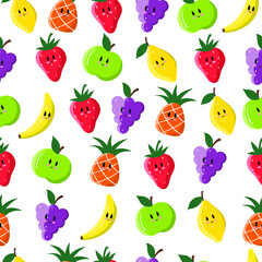 Hand drawn fruits seamless pattern