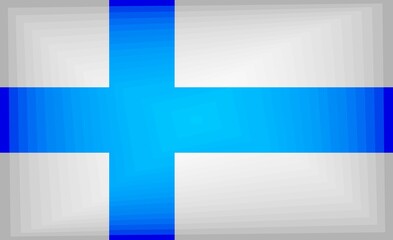 Naklejka premium Finland Gradient Flag - Illustration, Three dimensional flag of Finland