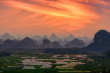 中国广西桂林阳朔兴坪古镇