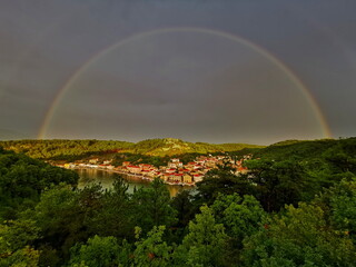 Rainbow over Novigrad.  