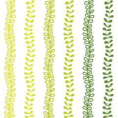 Leaf vine vector in cute doodle style. Repeatable and seamless vector.