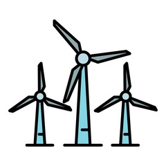 Wind turbine plant icon. Outline wind turbine plant vector icon for web design isolated on white background