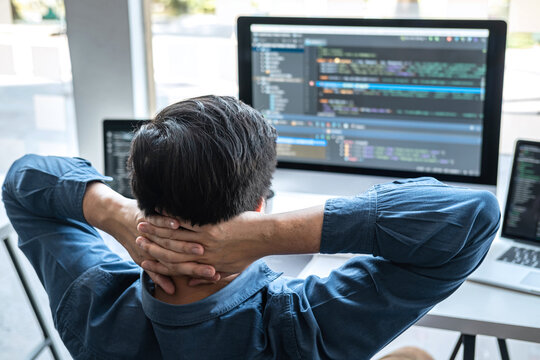 Professional Development programmer working in programming website a software and coding technology, writing codes and data code, Programming with HTML, PHP and javascript