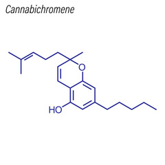 Vector Skeletal formula of Cannabichromene. Drug chemical molecule.