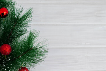 Fototapeta na wymiar new year 2021 tree branch layout on a white background fir spruce