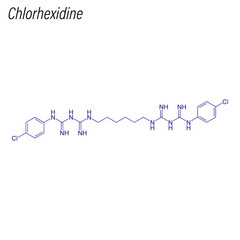 Vector Skeletal formula of Chlorhexidine. Antimicrobial chemical molecule.