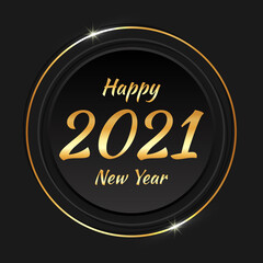 Happy new year 2021 luxury golden vector background for holiday banner, flyers, greetings and invitations. Vector illustration EPS10.