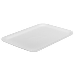Empty white plastic new container for takeaway or picnic food isolated on white background