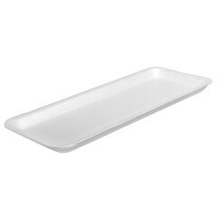 Empty white plastic new container for takeaway or picnic food isolated on white background