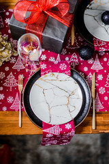 Christmas Table Setting. Holiday Decorations. Decor. New Year Celebration