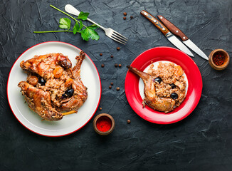 Pilaf with rabbit.
