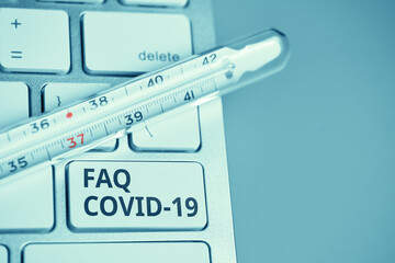 Answers and questions concept FAQ COVID-19 symptoms