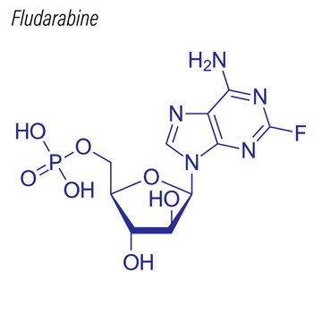 Vector Skeletal formula of Fludarabine. Drug chemical molecule.