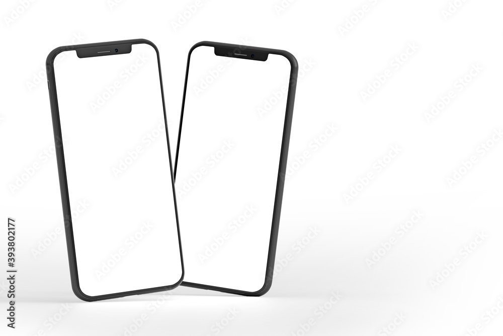 Wall mural mock up of smartphone - 3d rendering