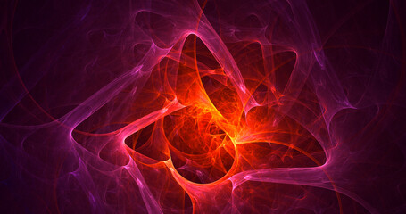 3D rendering abstract multicolor fractal light background