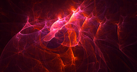 3D rendering abstract multicolor fractal light background