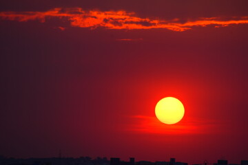 sunset over the city
