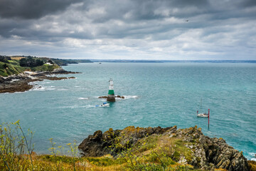 Lighthouse and coast landscape in Brittany, France