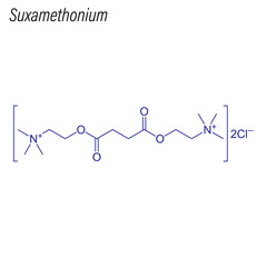 Vector Skeletal formula of Suxamethonium. Drug chemical molecule.