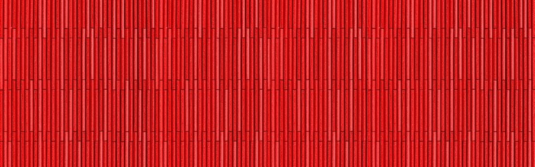 Panorama of Red granite block wall pattern and background seamless