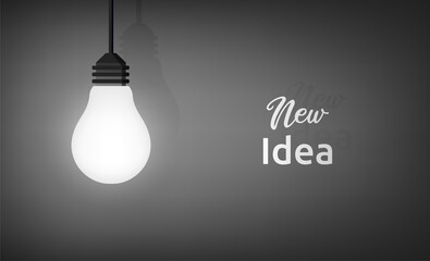 New idea concept background with light bulb symbol vector illustration.