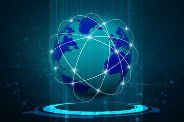 2d illustration world map abstract background