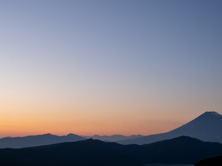 富士山の小焼け