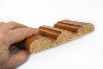 Sample of routed plank on a white